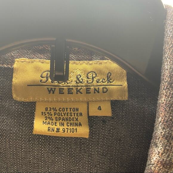 Peck & Peck Weekend, Size 4, Metallic Browns and Mauves, Animal Print Shiny - Picture 4 of 15